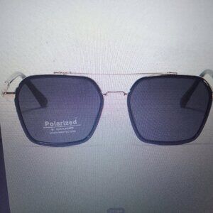 Well-done delicate metal frame/handles dual-bridge polarized sunglass brand new